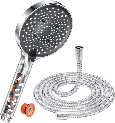 YEAUPE PRO Filter Shower Head and Hose - High Pressure 6 Modes Φ130mm Bathroom Shower, Remove Residual Chlorine Water Softener for Hard Water,Large Powerful Flow,Universal Replacement Showerheads