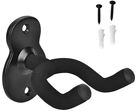 Ksvaye Gitarrenhalter für Die Wand Gitarrenhalterung Gitarren Wandhalterung Metall Universal Gitarren Haken für Akustikgitarre Klassische Gitarre E-Gitarre Bass Ukulele (Schwarz)