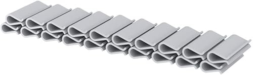 WDB - Clips de fixation pour bandes brise-vue - Brise-vue / protection contre le vent pour jardin et clôture - Clôture double fil - Pour Basic Line - 40 pièces - Gris - RAL 7040