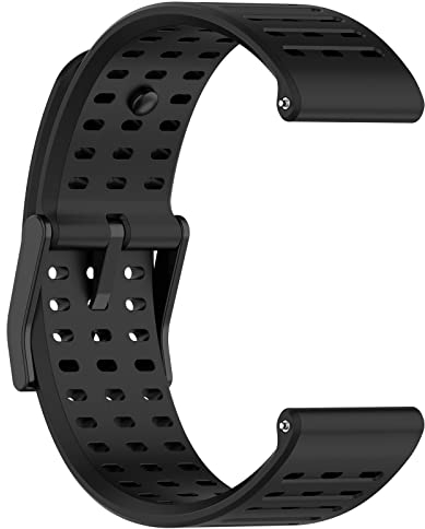 MYAYD Armband für Suunto Vertical/9 Peak Pro/9 Peak/5 Peak, Ersatz Soft Silicone Sport Replacement Air-Hole Band Wristband Armbänder 22 mm (Schwarz)