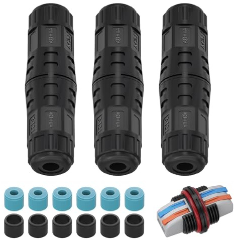 AOHUA M21 Waterproof Connector IP67 Outdoor Electrical Junction Box for 2-pin Cables Ø 6.0-12.0mm (AH-M21-2502Z01132)