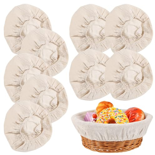 Povxlum 10pcs Sourdough Proofing Basket Cloth Liner Rattan Banneton Bread Baking Dough Basket Cover Liner Fermentation Basket Linen Liners for Baking Supplies