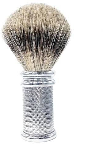 Magyfosia Brocha de afeitar profesional hecha a mano para hombres, punta plateada pura miel tejón, cepillo de afeitado para maquinilla de afeitar de seguridad húmeda, regalo perfecto para el día del