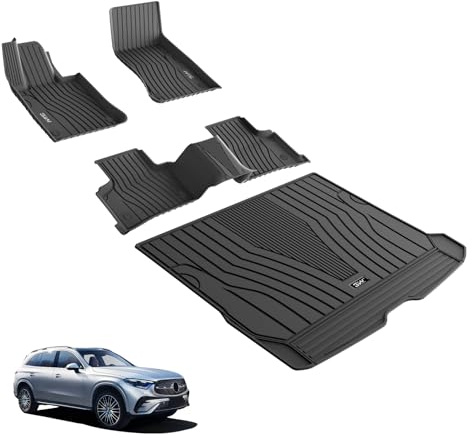 3W Set 4 di Tappetini per Benz GLC X254 2023-2026(non per Coupe) in Thorex™ e Tappetino per Bagagliaio su Misura, Facile da Pulire Tappeti per Auto Resistente e Tappeto Bagagliaio Antiscivolo
