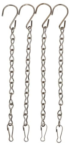 Blausky 2 Stück Hängeketten,Metall Blumenampel Ketten,Hängekorbketten,Metall Ketten mit Haken Clips,Blumentopf Kette,Pflanzenhänger,für Blumentöpfe Vogelhäuschen Windspiele Laternen,Silber,88.9cm