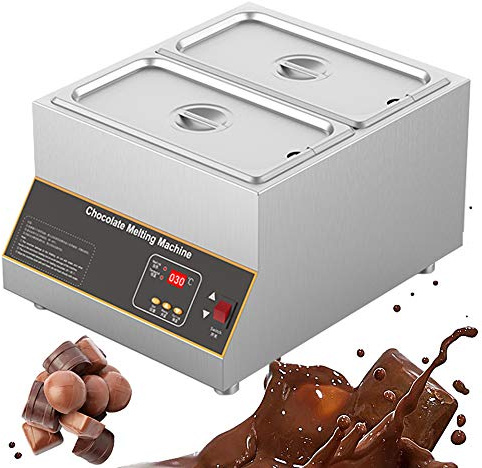 KWPHGLQA Templadora de Chocolate Profesional, Calentador de Olla eléctrica Comercial, Control Digital, máquina de fusión de 1 a 4 Tanques para Chocolate