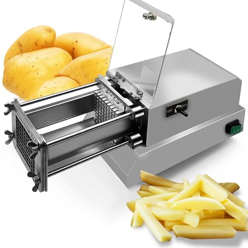 Dfdieratve Electric French Fry Cutter, Professional Commercial and Household French Fries Cutter, Automatic Potato Slicer with 1/2Inch & 3/8 Inch & 1/3 Inch Blade, for Carrot Cucumber