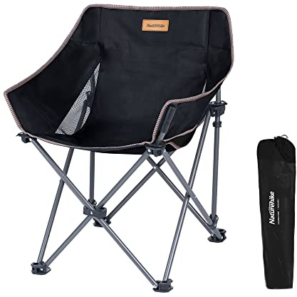 Naturehike Xing Ding Silla Plegable Camping Silla de Pesca Ligera Silla Plegable Ultraligera con Bolsa de Transporte para Acampar al Aire Libre Senderismo Reuniones en el jardín (Negro)