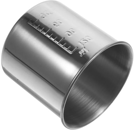 Taza Medidora a Escala de 120ml de Acero Inoxidable para Cocina | Plata, Apta para Azúcar y Líquidos, Uso en Horneado, Recipiente Graduado Escala
