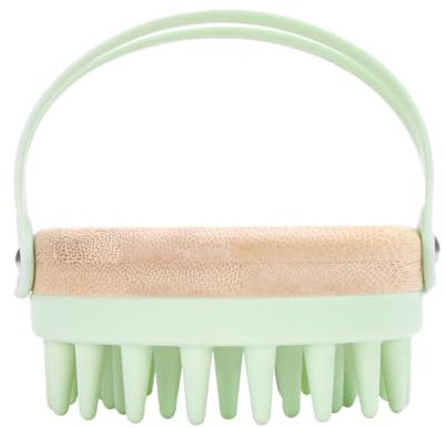 PACKOVE Spazzola per shampoo in silicone pennello del cuoio capelluto groviglio rosa massaggiatore cuoio capelluto scrubber per shampoo per lavasciuga Gel di silice Verde