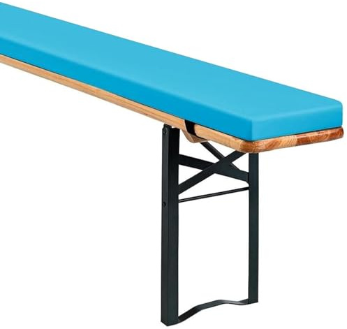 moismk Cojín Banco de Cerveza 120x30 130x40 140x40 Funda Extraíble, Lavable, Antideslizante Adecuada para Bancos de jardín, Columpios, terrazas, Bancos de Interior(Lake Blue,130x25x3cm)