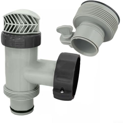 Pool Plunger Valve, With Type B Hose Adapter For Above Ground Swimming Pool Sand Filter Pump System 1.25 To 1.5 Inch ABS Material Flow Control Backwash(1set)