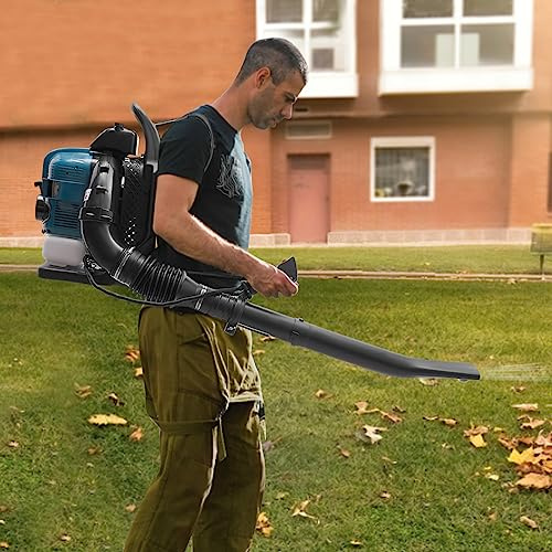 Hanmorfarbi Backpack Leaf Blower 75.6cc 4-Stroke Gas Powered, Cordless Leaf Blower 2600W 7000r/min, 0.5gal Fuel Tank Garden Blowers for Yard Lawn Leaf Debris Cleaning and Snow Removal