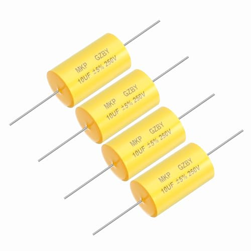 QUARKZMAN 10uf Frequenzweiche Kondensator 250V Axial Lautsprecher 4 Stück | Frequenzweiche MKP Film Kondensator