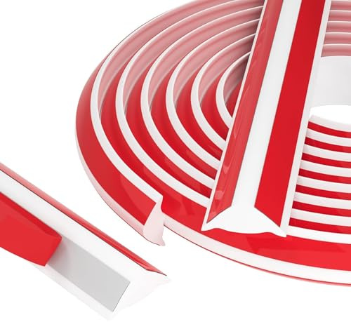 Lansls Moulures Flexibles Autocollantes Pour Plafond, Triangle En Tpe, Corniche Plafond, Pour Plinthe, Plan De Travail De Cuisine, Décoration d'Angle, Bords De Carrelage (5M,12 x 9 mm)