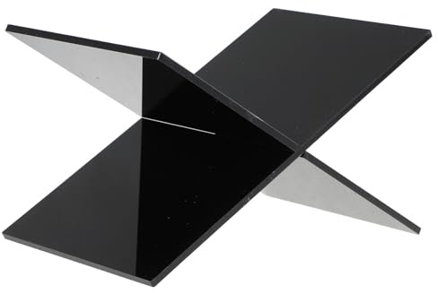 Veemoon Acryl Buchständer Schwarz Klein Offener Magazinhalter und Bibel Ausstellungsständer aus Robustem Acryl und Eisen Multifunktionaler Bücherhalter für Schreibtisch und Arbeitszimmer