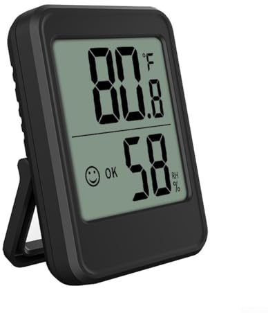 Zilimontt Digital Hygrometer and Room Thermometer for Indoor Use – Electronic & Humidity with Comfort Indicator Lights, -20°C to 70°C Range, 10–99%(Black)
