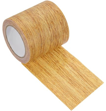 sourcing map Wood Grain Repair Tape, 57mm x 4.57m Self Adhesive Wood Grain Colored Duct Tape Waterproof Repair Patch for Furniture Floor Scratch Fix, Baseboards, DIY Decor, Golden Oak
