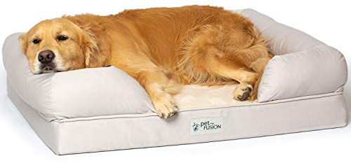 PetFusion Ultimate Dog Bed, Orthopedic Memory Foam, Multiple Sizes and Colors, Medium Firmness Pillow, Waterproof Liner, YKK Zippers, Breathable 35% Cotton Cover