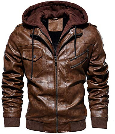 Fieldjacket Herren Winter Bomberjacke Lederjacke mit Kapuze,Kanpola Vintage Warme Pilotenjacke GroßE GrößE Freizeitjacke