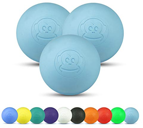 Captain LAX Massageball Original - Lacrosseball 3er Set, aus Hartgummi, mit den Maßen 6 x 6 cm geeignet für Triggerpunkt- & Faszienmassage/Crossfit