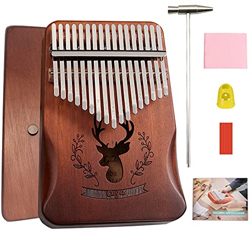 Kalimba 17 Schlüssel, Kalimba 17 Keys, BelonLink Kalimba Instrument, Thumb Piano mit Lernpaket Schutzhülle Stimmhammer für Kinder Erwachsene Anfänger Professionelles (brown)
