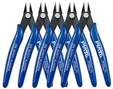 Cortador de alambre, cortador de Cable eléctrico de precisión artesanal, alicates de corte lateral, alicates corte diagonales, alicates de corte herramienta para fabricación joyería casera (5 PCS)