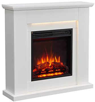 FLAMME Stratford Fireplace with 35 surround with 2kW Fireplace Heater White Multiple Colours Available