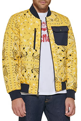 Levi's Herren Diamond Quilted Bomberjacke Jacke, Bandana gelb, Large