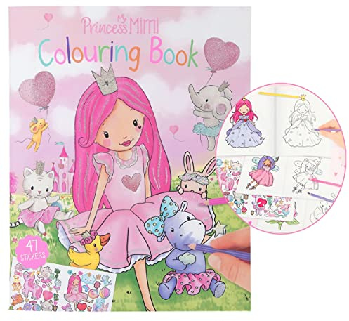 Depesche 12016 Princess Mimi - Malbuch mit 24 Seiten zum Ausmalen und Gestalten vieler niedlicher Prinzessinnen- und Tier-Motive, Mal-Heft mit Gestaltungs-Vorschlägen und einem Sticker-Bogen