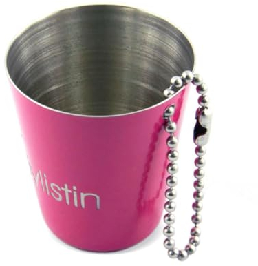 sprengers Personalisierbarer Schnapsbecher aus Edelstahl – Individuelles Schnapsglas mit Name in verschiedenen Farben - JGA (Pink)