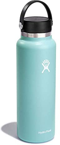 HYDRO FLASK - Water Bottle 1180 ml (40 oz) - Vacuum Insulated Stainless Steel Water Bottle with Leak Proof Flex Cap and Powder Coat - BPA-Free - Wide Mouth - Dew