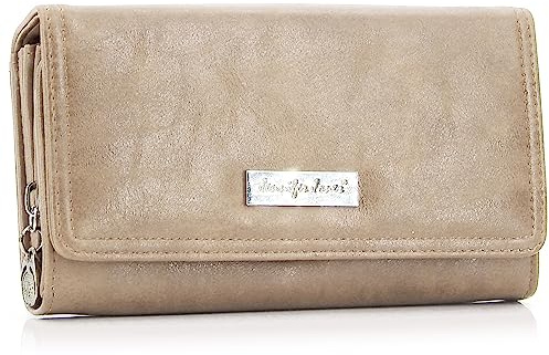 ekavale Portemonnaie Damen mit vielen Kartenfächern - Geldbörse aus Kunstleder - Geldbeutel für Frauen - Brieftasche Damen (Natur)