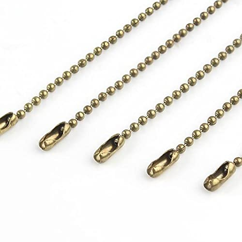10 Stück bunte Kugelketten für DIY-Halskette, Schmuckherstellung, 1,5 mm Perlen, Kugelkette, Halskette mit Verbinder, 68 cm, Bronze