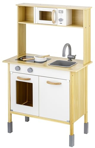 Baroni Toys Cucina in Legno Giocattolo (Bianco)