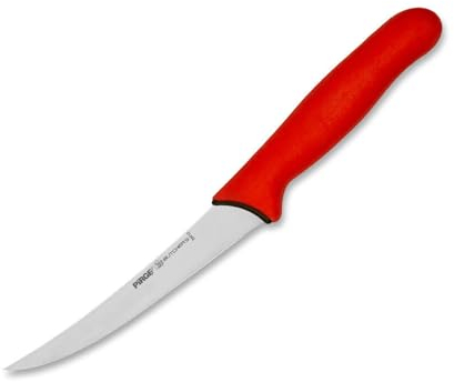 Pirge Butcher's MasterGrip Ausbeinmesser Profi Messer 15 cm Rot Schlachtermesser - Fleischermesser - Stechmesser - Edelstahl Schärfste Metzgermesser - Ergonomisches Rutschfester Griffdesign