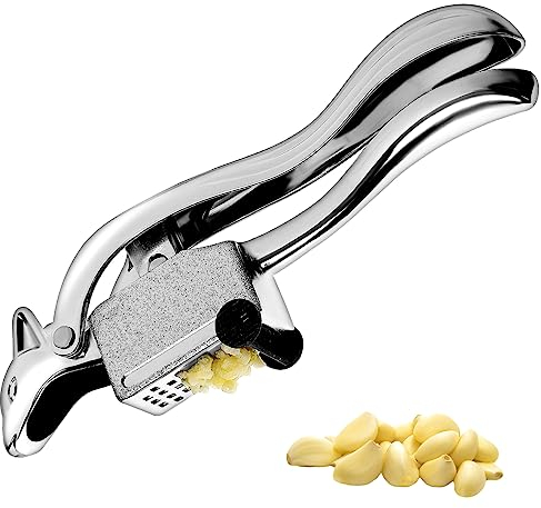 Zerodeko Edelstahl-knoblauchpresse Hand-knoblauchpresse Küchenhelfer Für Ingwer Manuelle Knoblauchpresse Mit Abnehmbarer Pressmulde Langlebige Küchenutensilien Zum Einfachen Zerkleinern