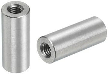 QUARKZMAN 10Pcs Écrous de Raccordement Ronds M4, en Acier Inoxydable 304, Écrou de Tige de Manchon de 20 mm de Longueur pour Support, M4x20x8mm