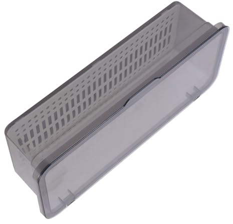 Cabilock Cajas para Cuberteria Contenedor para Guardar Utensilios de Plástico Negro, Tapa y Drenaje, Adecuado para Organizador Cocina y Almacenamiento | Transparente, Drenaje Integrado, para Cubiertos y Vajilla, Pensado para Almacenamiento en Cocina