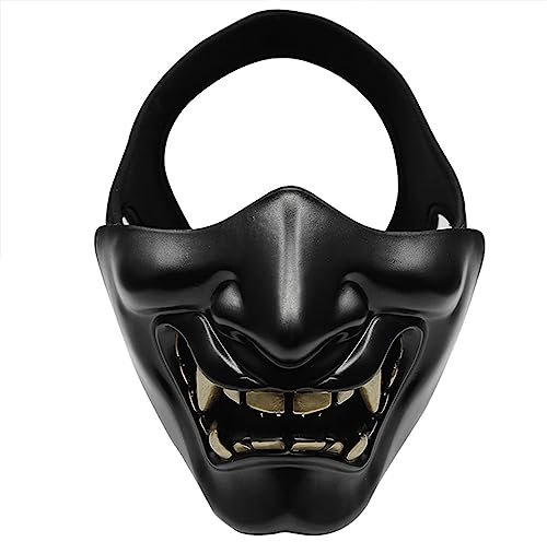 FUXIU Demi-Masque Cosplay Samouraï Diable Halloween Fête Festival Bal COS