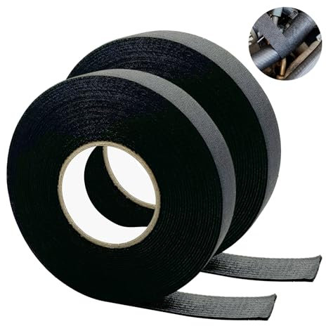2 nastri isolanti di colore nero, per cablaggio auto, nastro isolante resistente al calore, per cablaggi, 19 mm x 15 m, per applicazioni automobilistiche e domestiche