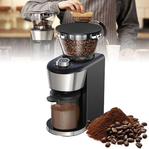 Macinacaffè Elettrico, Macinacaffè Elettrico Regolabile, con 35 Macinature Precise Macinacaffè Conico Elettrico, per Macinacaffè da 2-12 Tazze per Uso Domestico, per Espresso
