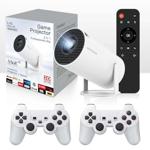 Cinemaster Pro 4K Smart Projektor M300 Max, Lunoosh LCD för Retrospel och Spel P30 Max