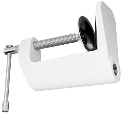 FUNOMOCYA Hochleistung C-klemme aus Metall Tischbefestigungsklammer für LED Tischlampen und Mikrofonstativ Stabile Schreibtischhalterung für Dicke Tischplatten Schwarz/weiß
