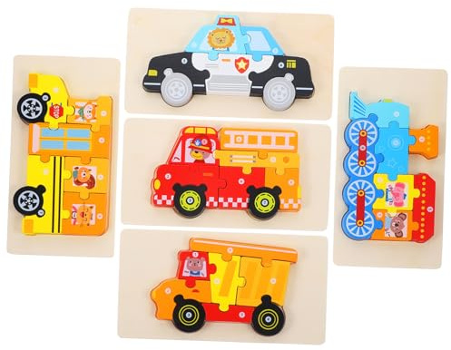 Warmhm 5sätze Holz Puzzle Für Kleinkinder Jährige Puzzlespielzeug Mit Glatten Kanten Zum Selbermachen Als Pädagogisches Lernspielzeug Für Junge Mädchen