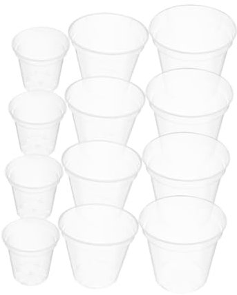 BESTonZON 12pièces Lot de Pots pour Orchidées Pots Plastique Perforés pour Orchidées Favorisant Une Circulation de Air