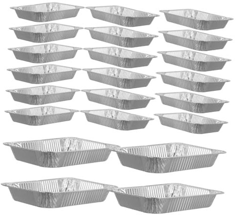 Healifty 30 Pezzi Pz Vassoi Alluminio Usa e Getta per e Bbq per e Preparazioni Culinary Facili da e Versatili