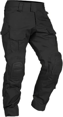 Duohropke Pantalon de combat pour homme - Pantalon cargo militaire Ripstop - Pantalon tactique avec genouillères - Pour la chasse, le tir de chasse, la randonnée, le travail, le combat - Pantalon