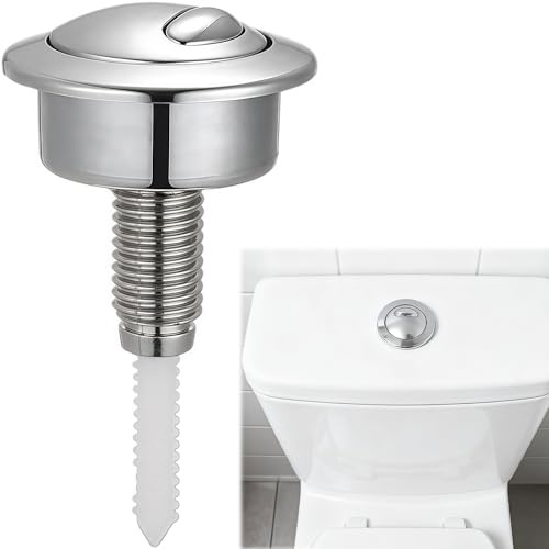 Luxiremi Toilet Push Button Flush Replacement for Cistern Repair | Compatible with Twyford Optima, Siamp Cisterns (Silver)
