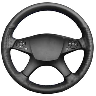Copri Volante Coprivolante Per Auto Per Mercedes Per Benz Per Classe C W204 2007-2011 In Similpelle Nera Cucita A Mano Copertura Volante(Nero)